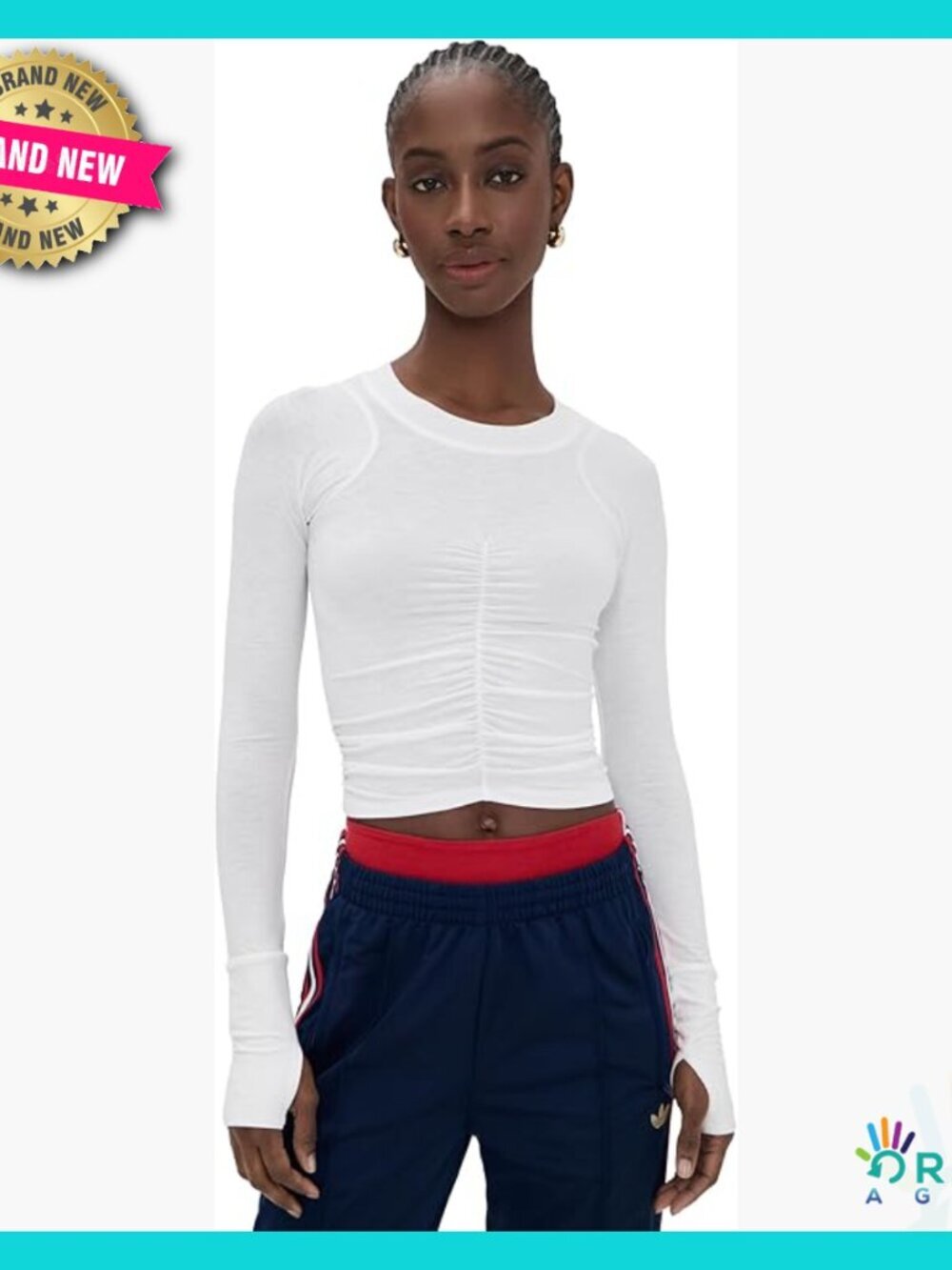 Ruched Long Sleeve Tee Activewear Stretchy Lightweight Y2K Chic Relaxed Fit